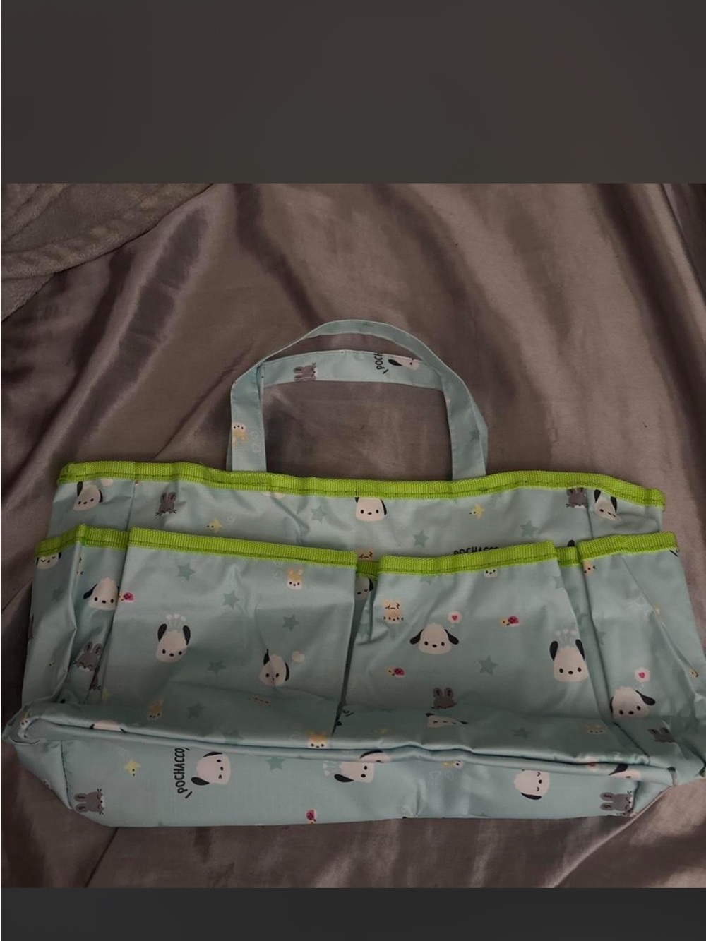 Sanrio Light Blue Baby Tote with Lime Trim